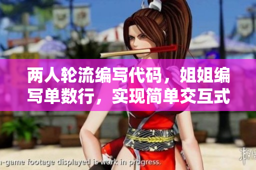 兩人輪流編寫代碼，姐姐編寫單數(shù)行，實(shí)現(xiàn)簡單交互式軟件。