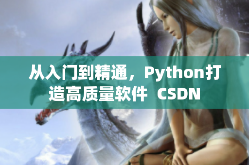 從入門(mén)到精通，Python打造高質(zhì)量軟件  CSDN