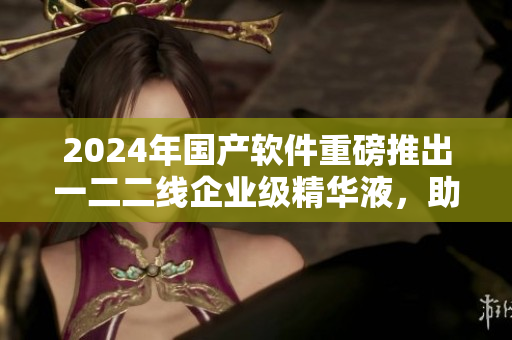2024年國(guó)產(chǎn)軟件重磅推出一二二線企業(yè)級(jí)精華液，助力中小企業(yè)快速升級(jí)