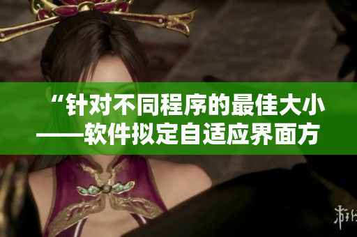 “針對(duì)不同程序的最佳大小——軟件擬定自適應(yīng)界面方案”