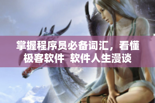 掌握程序員必備詞匯，看懂極客軟件  軟件人生漫談