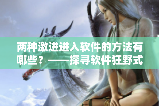 兩種激進(jìn)進(jìn)入軟件的方法有哪些？——探尋軟件狂野式突圍方法！