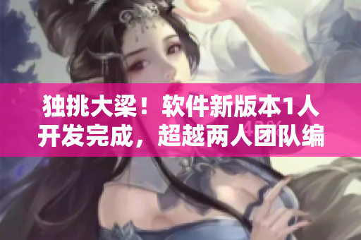 獨挑大梁！軟件新版本1人開發(fā)完成，超越兩人團隊編寫效率