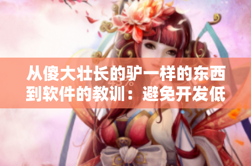 從傻大壯長的驢一樣的東西到軟件的教訓(xùn)：避免開發(fā)低效無用的產(chǎn)品