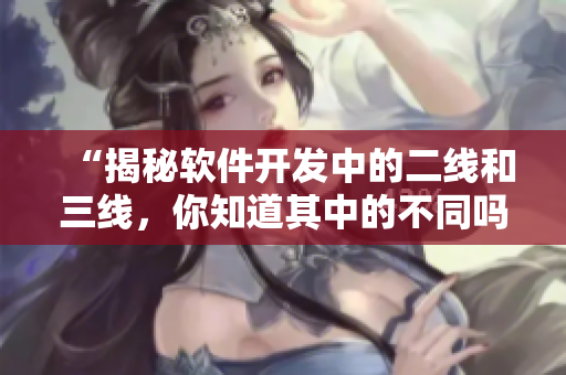 “揭秘軟件開發(fā)中的二線和三線，你知道其中的不同嗎？”