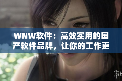 WNW軟件：高效實(shí)用的國產(chǎn)軟件品牌，讓你的工作更加輕松
