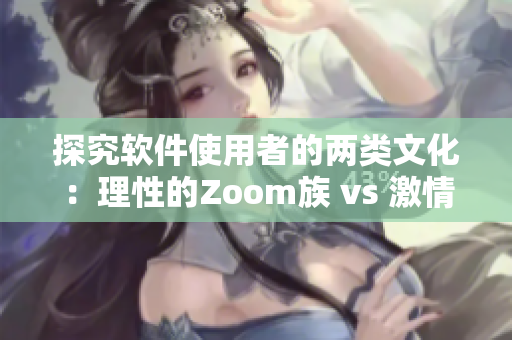 探究軟件使用者的兩類文化：理性的Zoom族 vs 激情的俄羅斯族