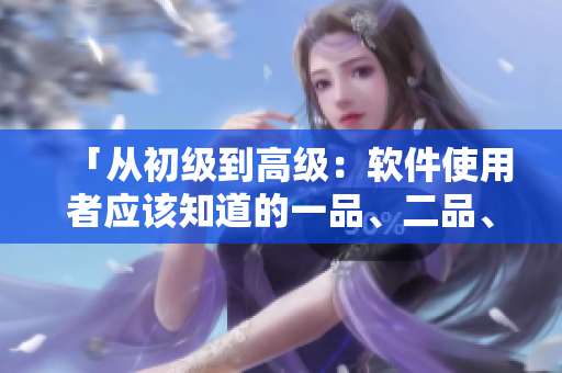 「從初級到高級：軟件使用者應(yīng)該知道的一品、二品、三品」