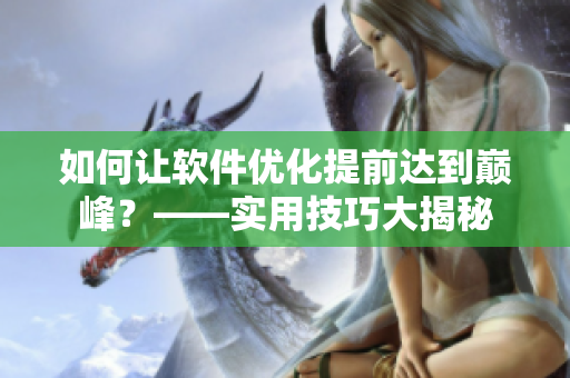 如何讓軟件優(yōu)化提前達到巔峰？——實用技巧大揭秘