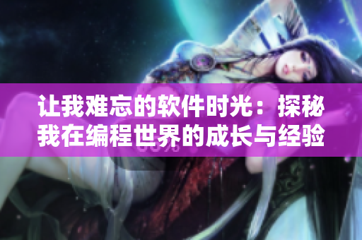 讓我難忘的軟件時(shí)光：探秘我在編程世界的成長(zhǎng)與經(jīng)驗(yàn)