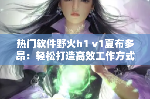 熱門軟件野火h1 v1夏布多昂：輕松打造高效工作方式