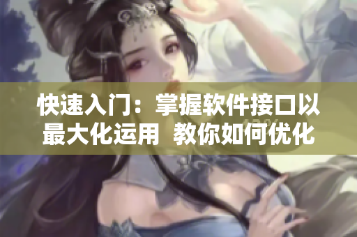 快速入門：掌握軟件接口以最大化運(yùn)用  教你如何優(yōu)化軟件接合處