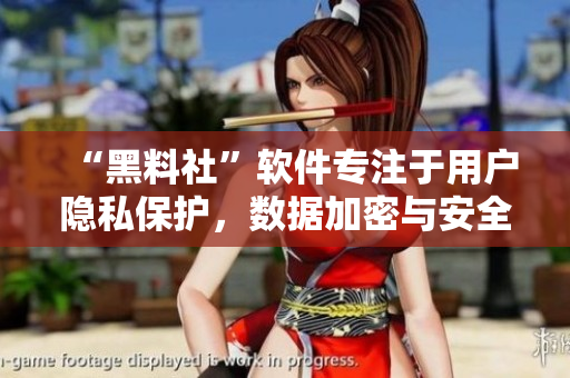 “黑料社”軟件專注于用戶隱私保護，數(shù)據(jù)加密與安全！