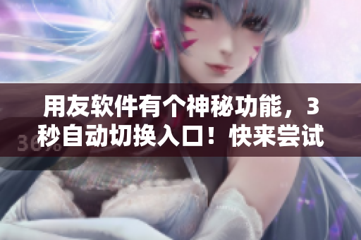 用友軟件有個神秘功能，3秒自動切換入口！快來嘗試！