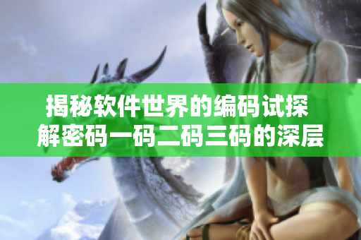 揭秘軟件世界的編碼試探 解密碼一碼二碼三碼的深層含義