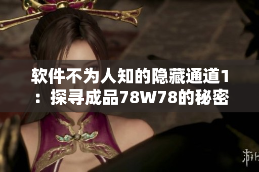 軟件不為人知的隱藏通道1：探尋成品78W78的秘密