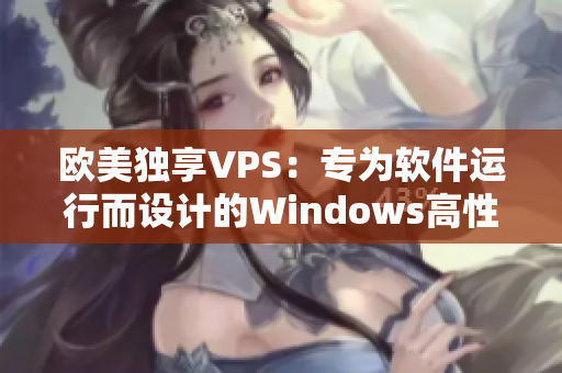 歐美獨(dú)享VPS：專為軟件運(yùn)行而設(shè)計(jì)的Windows高性能實(shí)例