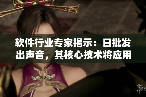軟件行業(yè)專家揭示：日批發(fā)出聲音，其核心技術(shù)將應(yīng)用于新一代軟件開發(fā)中
