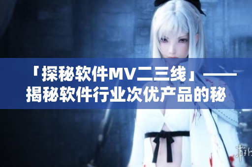 「探秘軟件MV二三線」——揭秘軟件行業(yè)次優(yōu)產(chǎn)品的秘密
