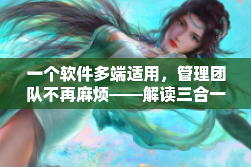 一個(gè)軟件多端適用，管理團(tuán)隊(duì)不再麻煩——解讀三合一管理軟件