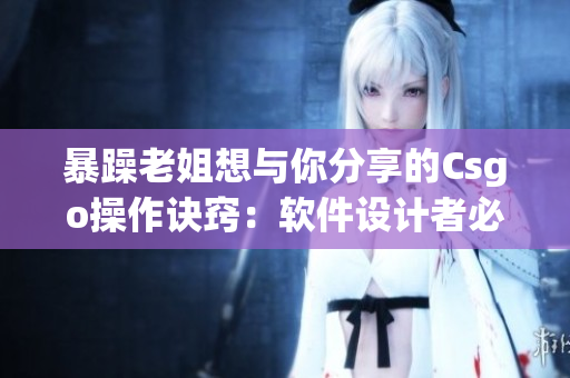 暴躁老姐想與你分享的Csgo操作訣竅：軟件設計者必看的經(jīng)驗分享