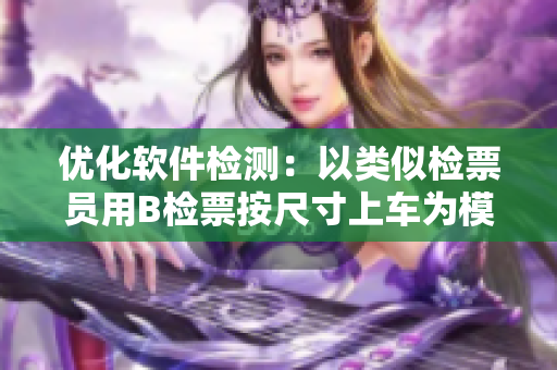優(yōu)化軟件檢測：以類似檢票員用B檢票按尺寸上車為模式進行操作