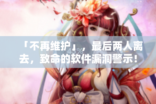「不再維護」，最后兩人離去，致命的軟件漏洞警示！